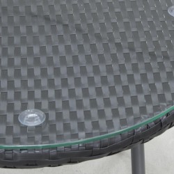 Musta Polyresin Puutarha Olohuone 2 Nojatuolit + 1 pöytä