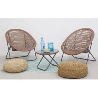 Polyrésine Garden Olohuone Kupari 2 nojatuolit + 1 pöytä