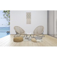 Harmaa Polyrésine Garden Olohuone 2 nojatuolit + 1 pöytä