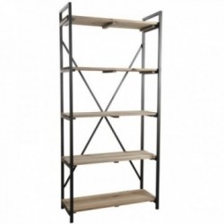 Musta metallihylly ja puu 5...