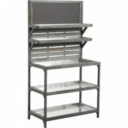 Display Stand Florist Florist verouderd met zinkbakken en Blackboard 5-trays