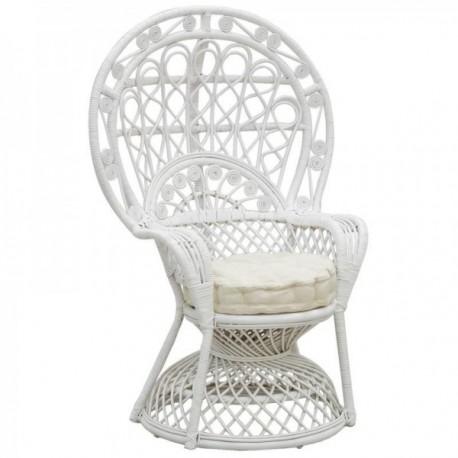 Emmanuelle armchair in white rattan