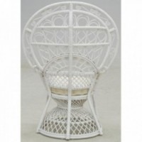 Emmanuelle fotel w białym rattanie