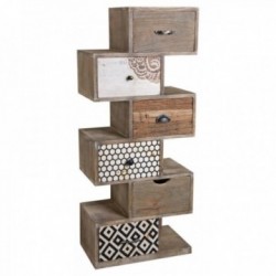 Dresser Design Zig-zag mango madeira com 6 gavetas esculpidas mão