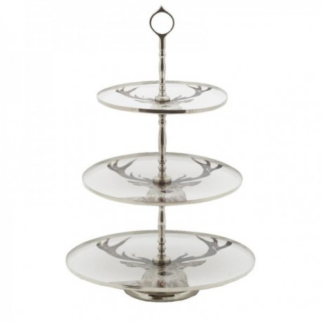 Aluminiowa służba gotowania i żywica, dekoracja jelenia, 3 piętra