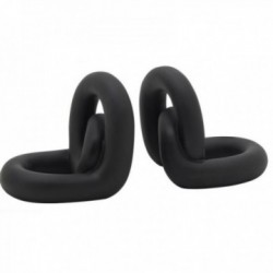 Set of 2 black resin bookends