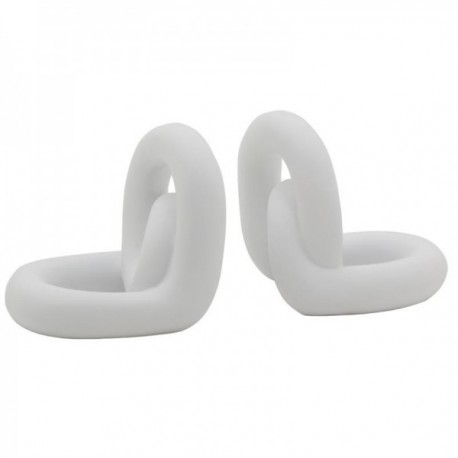 Set van 2 Witte Resin Books Tire | Bookboard Modern and Heavy Design for Shelf & Office