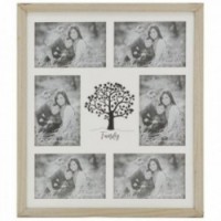 Large wood and glass wall photo frame for 6 photos 10 x 15 cm