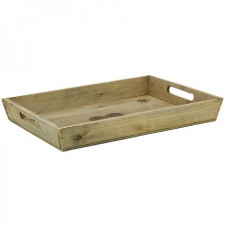 KEILEOHO Lot De 2 Plateaux Service Rectangulaires Bambou Avec Poignées 40x30cm