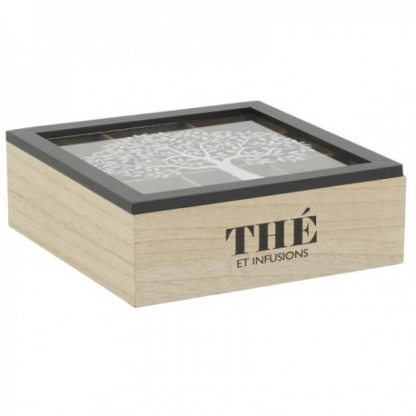 Tea box 9 wooden compartments tinged tree of life | Large storage cabinet for tea bags