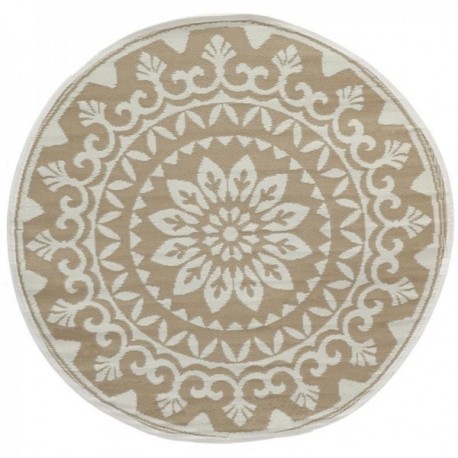 Round outdoor garden carpet in beige polypropylene ø150