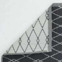 Outdoor garden rug in black polypropylene with Diamond pattern