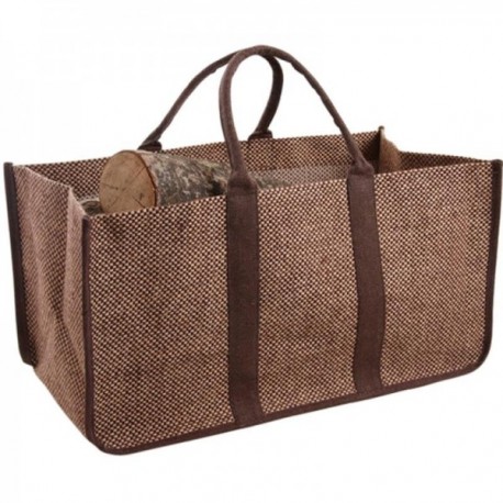 Checkered checkered laminated jute log bag