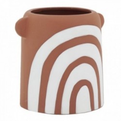 Terracotta ceramic round vase