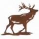 Åldrat metall vägg dekor cerf | Metallbord silhuett skog Rustik design