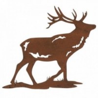 Décoration Murale Métal Vieilli Cerf | Tableau Métallique Silhouette Forêt Design Rustique