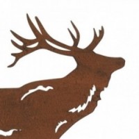 Aged Metal Wall Decor Cerf | Metal bord silhuet skov rustik design