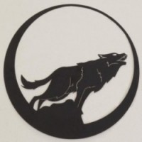 Decoración de pared de metal de lobo Ø 48 cm | Mesa redonda de estilo industrial y esculturas de arte de pared