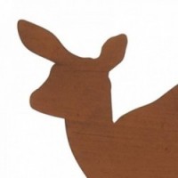 Fawn para plantar em metal efeito ferrugem Decoração de jardim