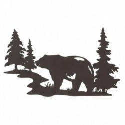 Mural Dekorasjon Old Metal Bear: Veggskulptur Silhuett Dyr av Chic Forest For Stue og Chalet