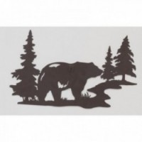 Mural Decoration alte Metallbär: Wandskulptur Silhouette Tiere des schicken Waldes für Wohnzimmer und Chalet