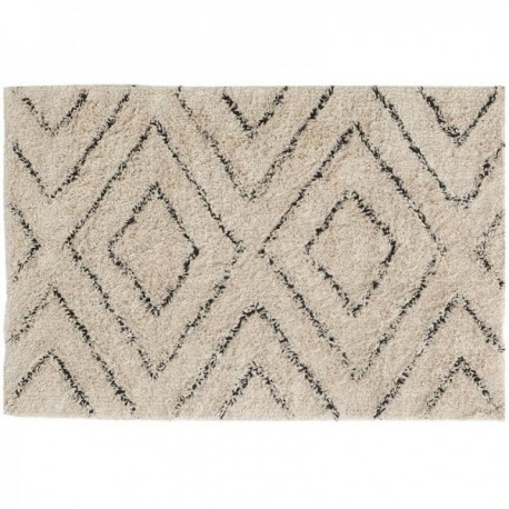 Dywanowa zejście naturalna bawełna i czarny 60 x 90