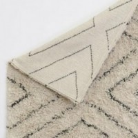 Mattojen laskeutuminen luonnollinen puuvilla ja mustat 60 x 90