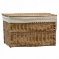 Brown and cotton split storage trunk