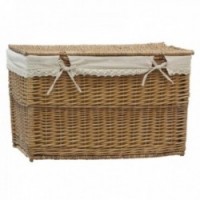 Brown and cotton split storage trunk