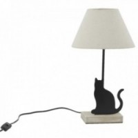 Lámpara de noche para posar. Cat y madera