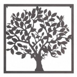 Wall Decoration Tree of Life in Black Metal: Chic & Modern Metal Art Sculpture for living room and bedroom