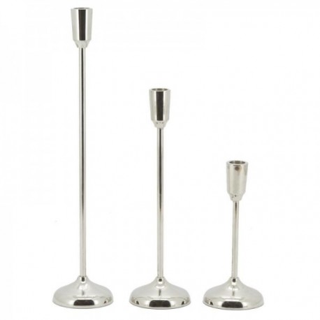 Series of 3 high aluminum candlesticks