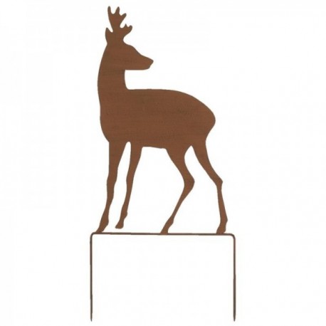 Deer to plant metal rusty effect garden decoration