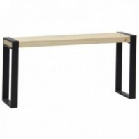 Bench seat pine and foot metal: rectangular bench solid wood industrial style & extra chic extra furniture