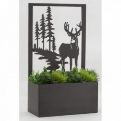 Deer metal planter box