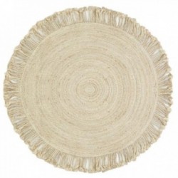 Jute round rug with fringes...