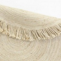 Round Jute Dywan z frędzlami Ø 120