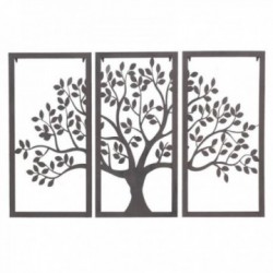 3-teilige Baum-Wanddekoration aus Metall