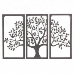 Wall Decor Life Tree 3 Black Metal Panels: Triptych tripty bord Moderne design for stue og rom