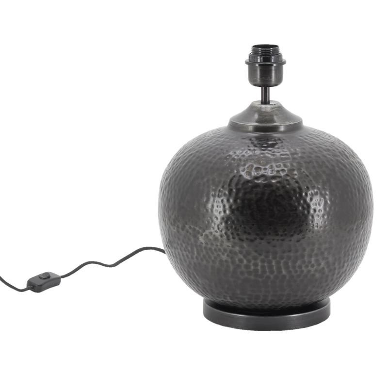 Rounded Pot Hammered Metal Lamp Base Hammered Brass Lamp Metal Table