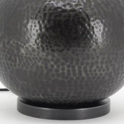 Hamret svart metall lampe fot: hamret metall metall lampe holder svart design & side belysning