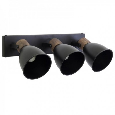 Wandlamp 3 Plekken Mango en Black Metal: Swivel Wandlamp Plafondlamp Industriële Stijl & Chic