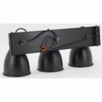 Wandlamp 3 Plekken Mango en Black Metal: Swivel Wandlamp Plafondlamp Industriële Stijl & Chic