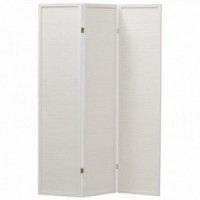 Näyttö 3 puupaneelit ja valkoinen lakattu bambu