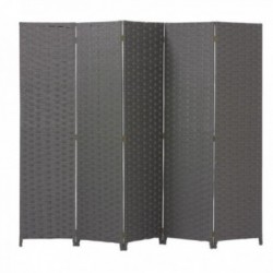 5-panelsskärm i svart nylon