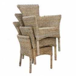 Gray poelet armchair with stackable cushion