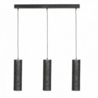 Barra de suspensión 3 Lámparas redondas Cilíndricas Metal Percé: Lustre Drape Industrial Design & Lighting Black Brass Chic