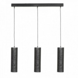 Barra de suspensión 3 Lámparas redondas Cilíndricas Metal Percé: Lustre Drape Industrial Design & Lighting Black Brass Chic
