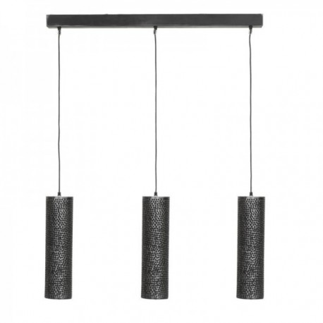 Barra de suspensión 3 Lámparas redondas Cilíndricas Metal Percé: Lustre Drape Industrial Design & Lighting Black Brass Chic