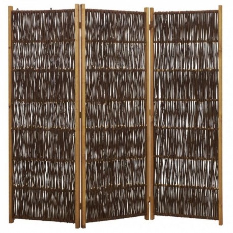 Screen 3 panels in wicker and pine